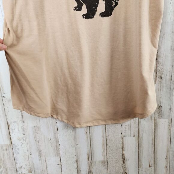 LuLaRoe Grin & Bear It Graphic Tank Top Tan 3XL - Picture 9 of 10